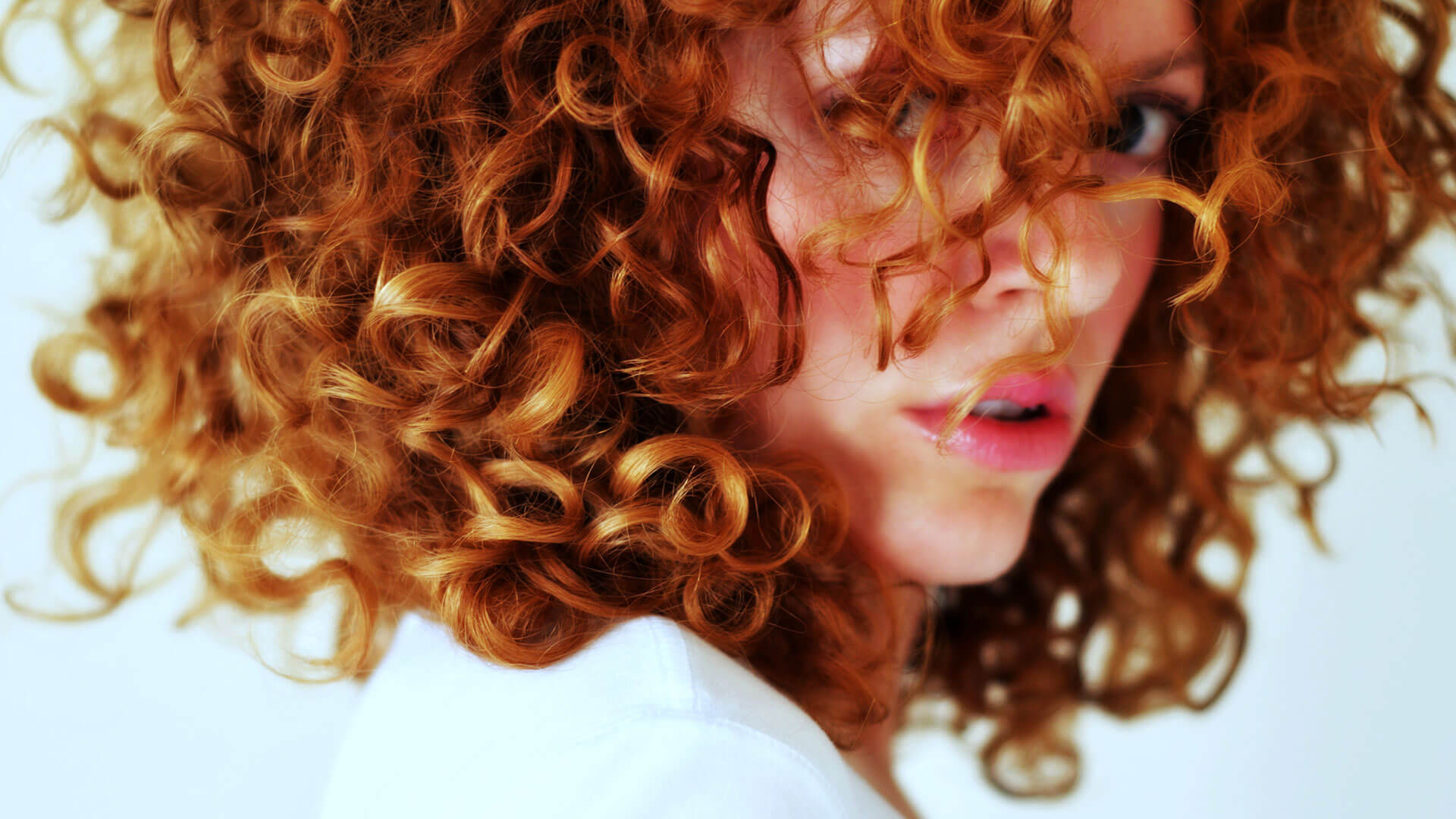 Curly hair redhead cumshot